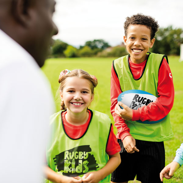 School children enjoying a RugbyKids class